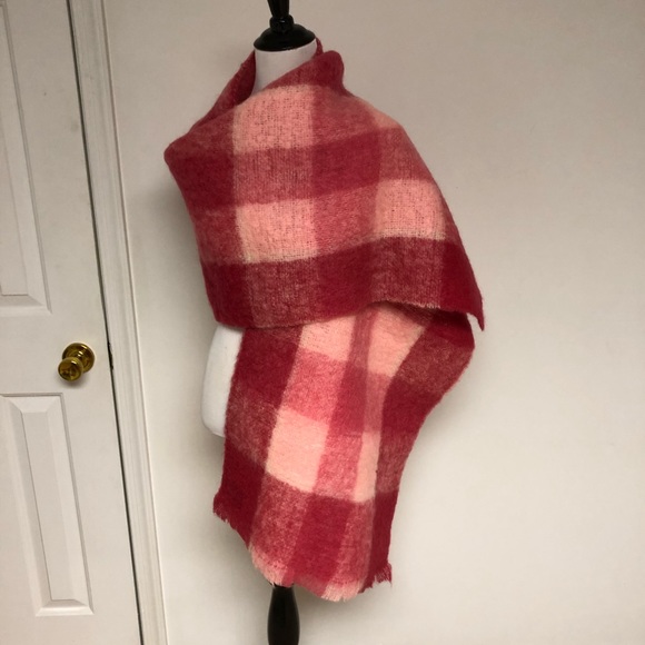 Accessories - 😍Pink Plaid Mohair Wool Scottish Blanket Scarf ❤️